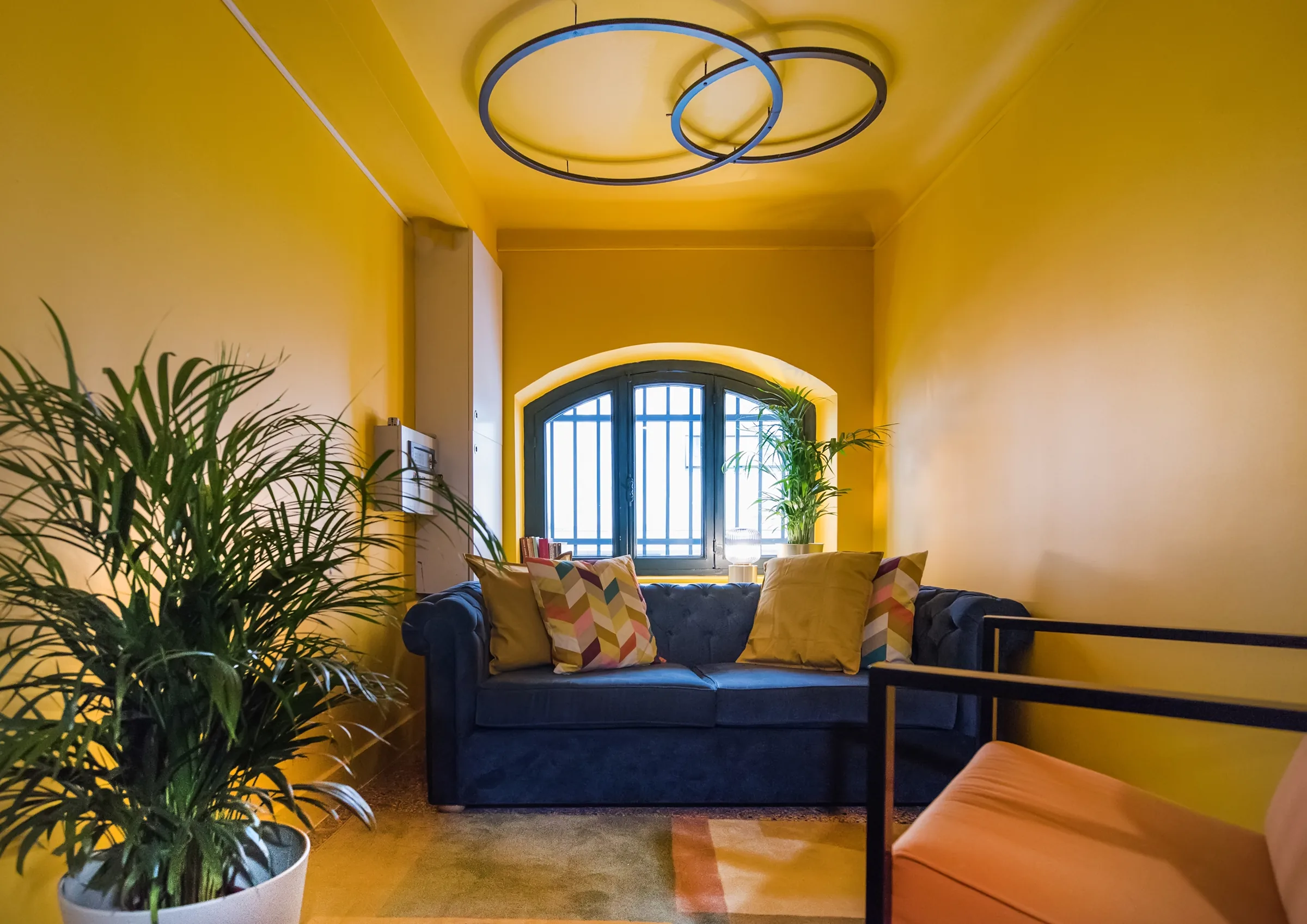 Colourful MONK lounge in the historic building